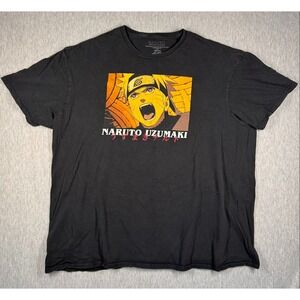 Naruto Uzumaki Anime Graphic Tee Naruto Shippuden Official VIZ Media Black 2XL